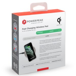 PowerPeak 15W Fast Charge Wireless Charging Pad - Fast Charge adapter included
