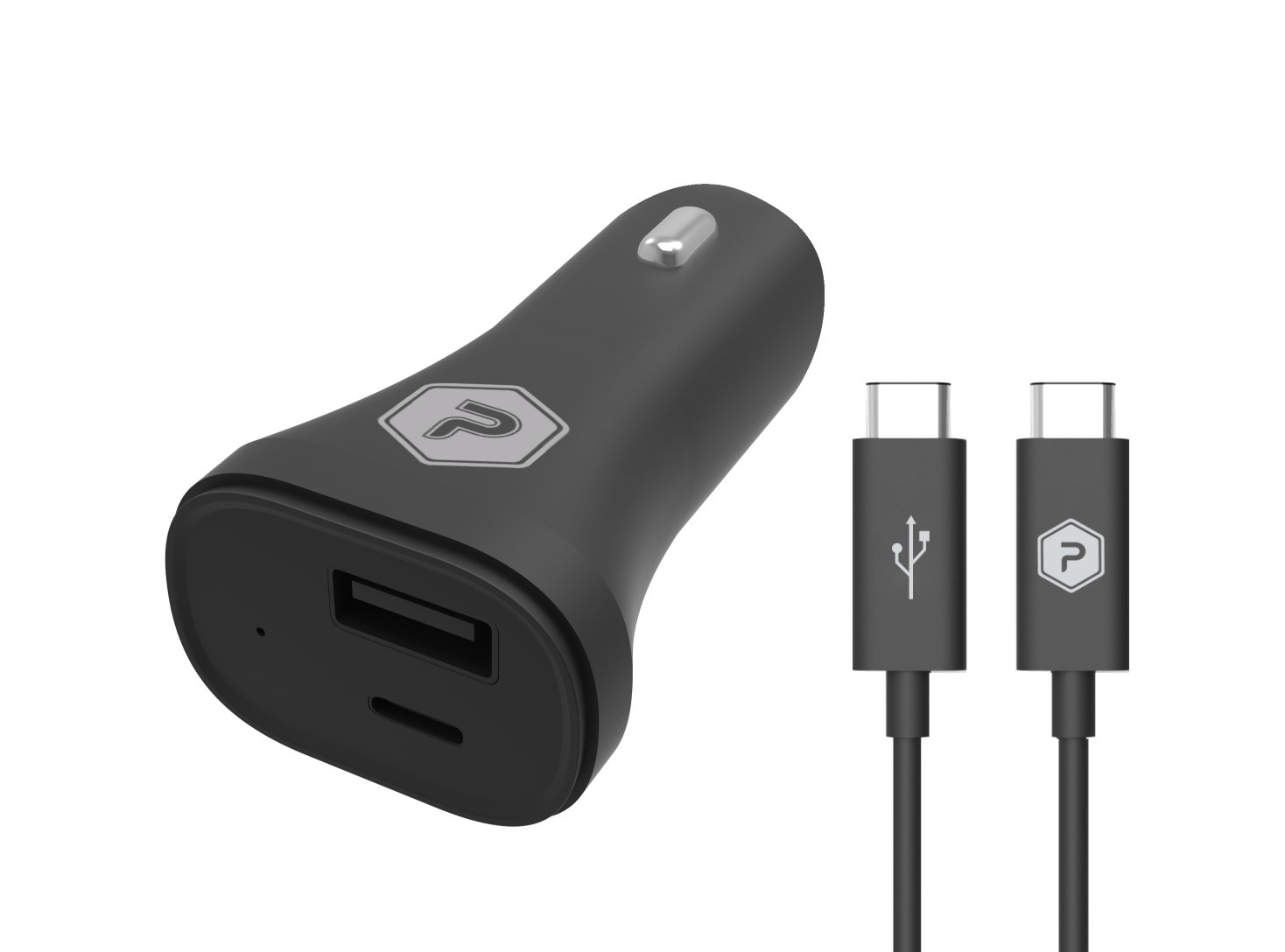 PowerPeak Fast Charge Type-C Car Charger includes USB Type-C Cable