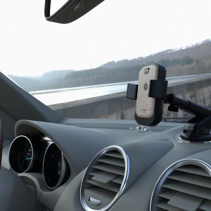 PowerPeak Wireless Fast Charging Auto Clamping Car Windshield Dashboard & Air Vent Phone Holder - Beige