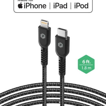 Black USB-C to Lightning 6ft Fast Charge Cable