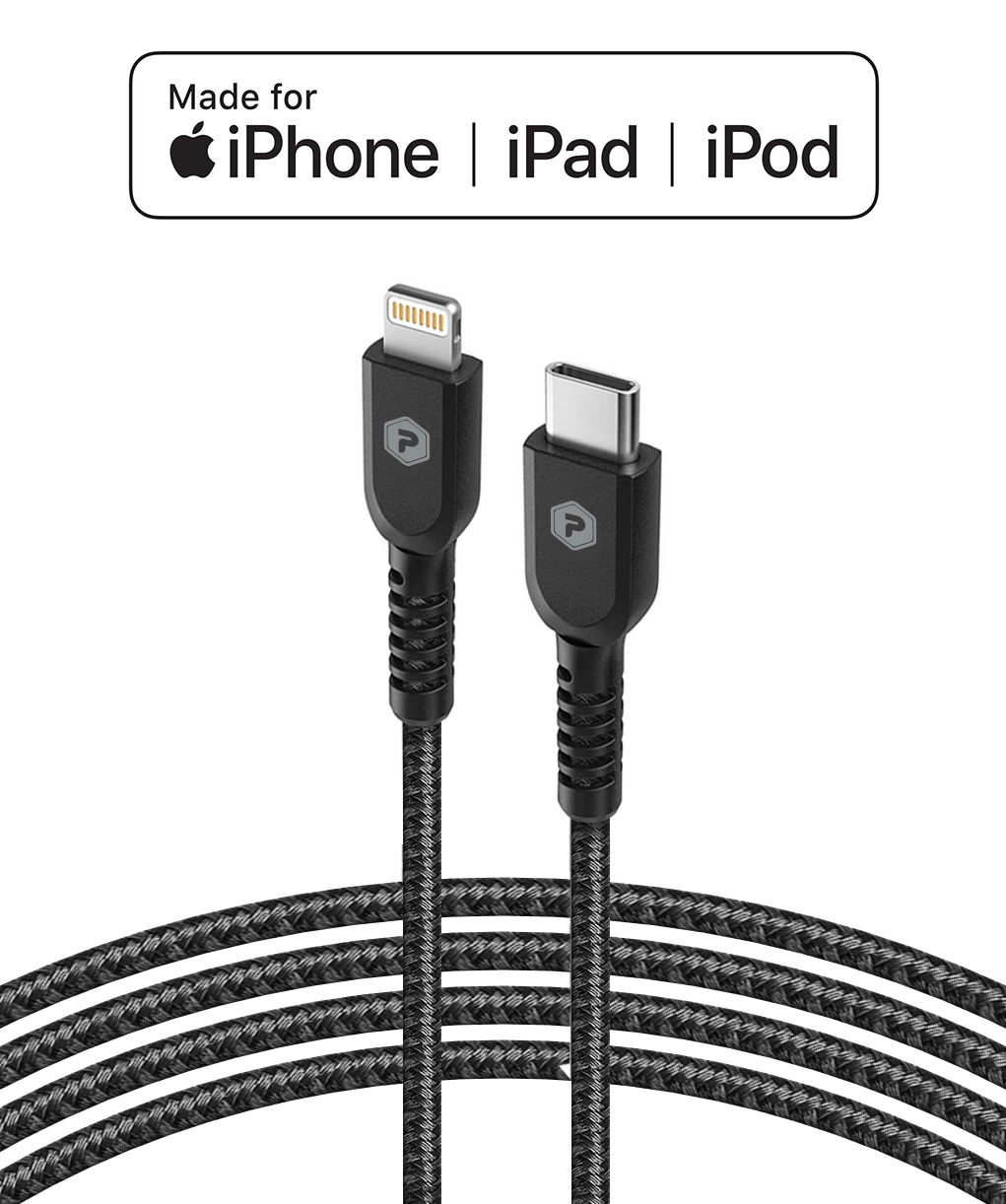 Powerpeak 6 ft. USB-C to Lightning Cable - Black