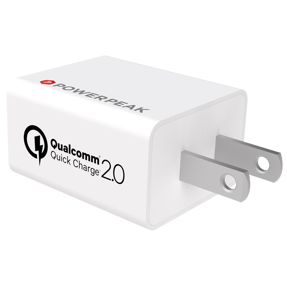 PowerPeak Quick Charge 2.0 Compact Wall Charger with 6ft Micro USB Cable