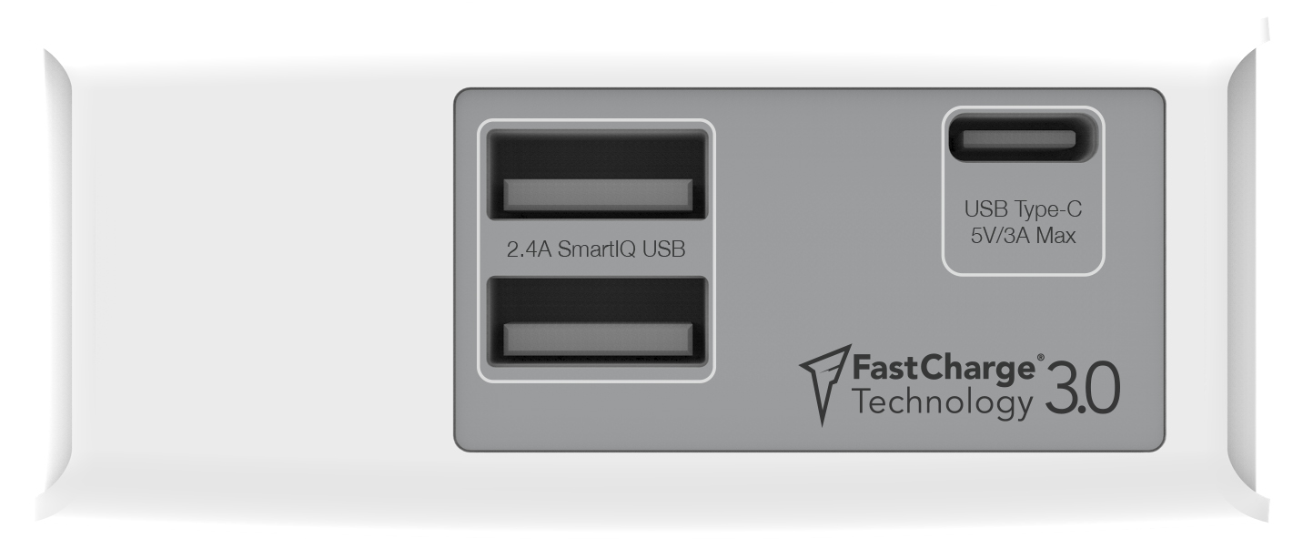 PowerPeak USB Type-C Fast Charge Power Hub with 5ft Type-C Cable