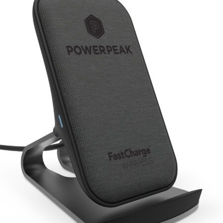 Fast Charge Aluminum Wireless Charging Stand for Qi-Compatible Devices in both vertical and horizontal positions