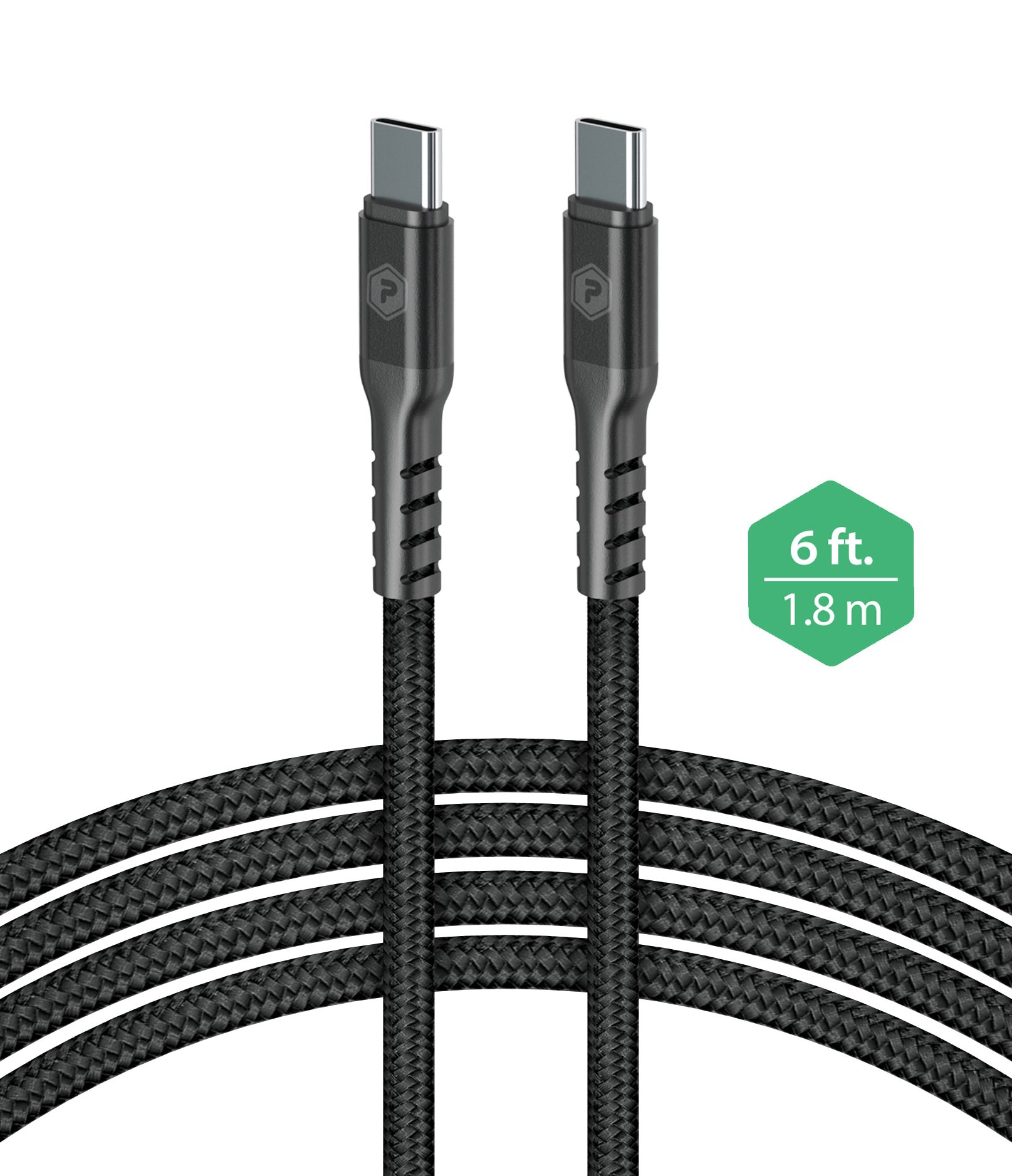 Black 6ft USB-C to USB-C Fast Charge Cable
