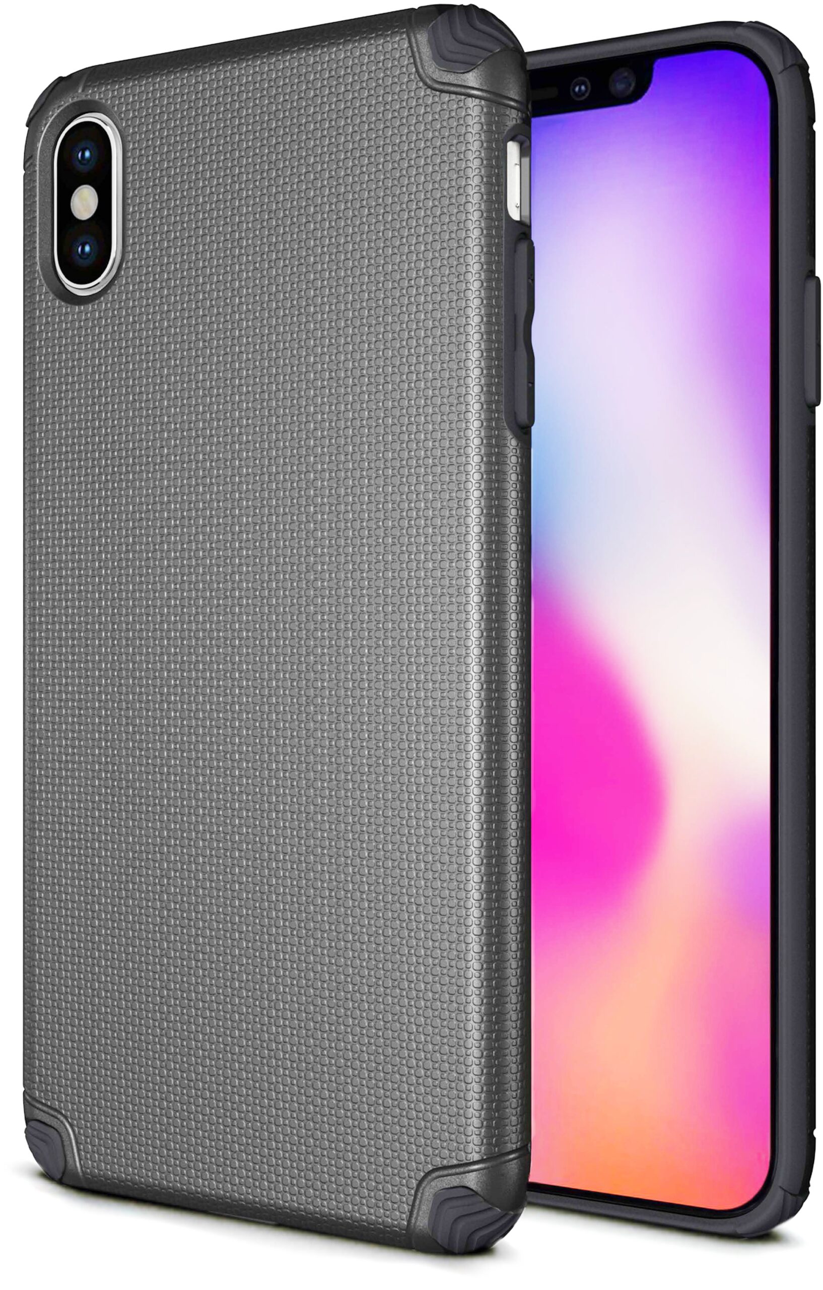 Base ProTech - Rugged Armor Protective Case for iPhone X Max - Grey