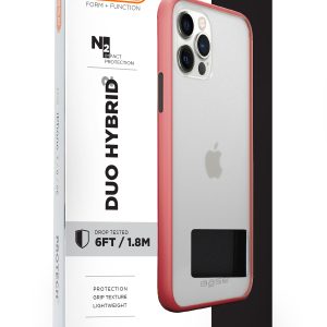 iPhone 12 Mini (5.4) - DuoHybrid Reinforced  Protective Case  - Clear/Coral