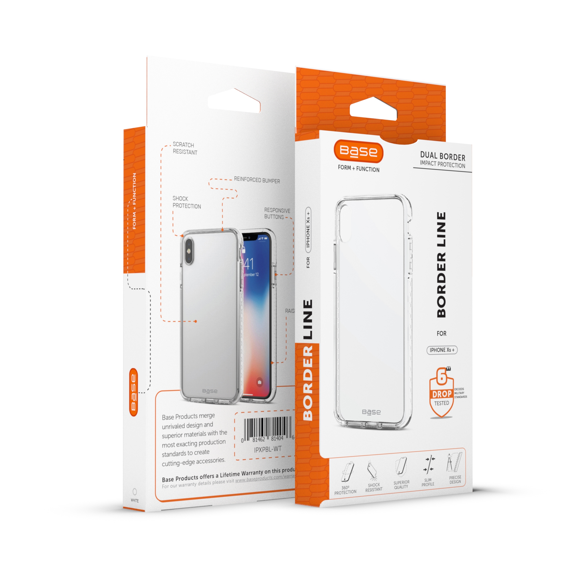 Base BORDERLINE - DUAL BORDER IMPACT PROTECTION FOR iPhone X Max - WHITE