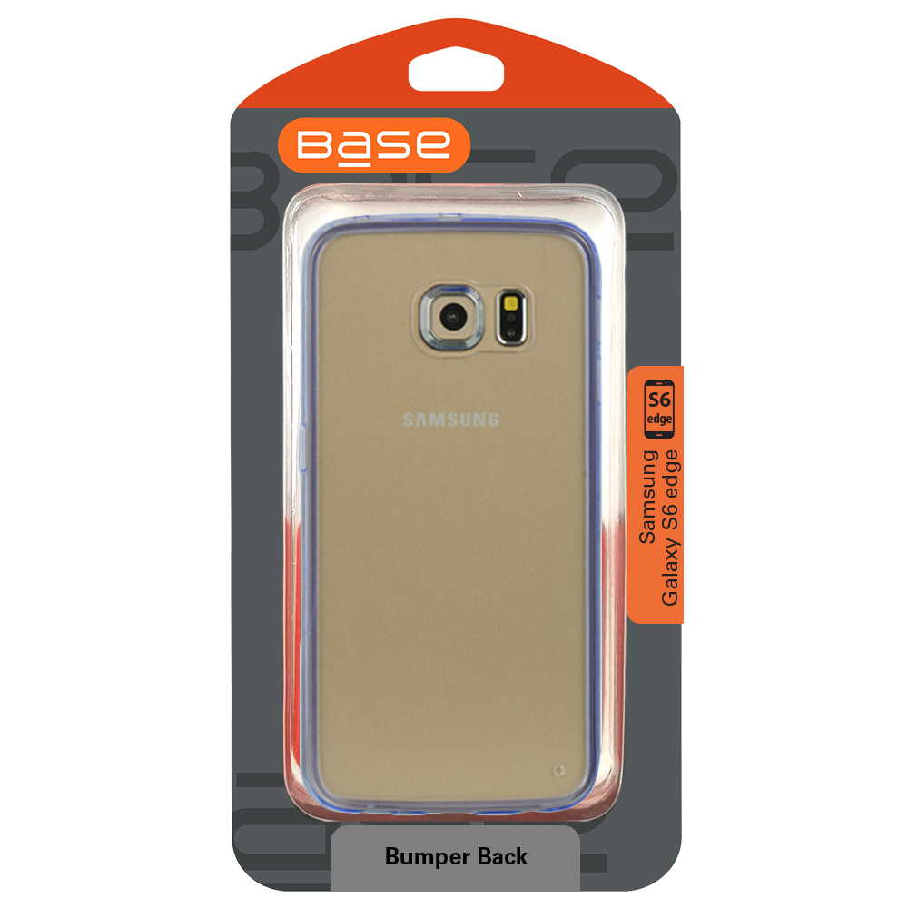 Base Samsung Galaxy S6 Edge Ultra Slim Bumper Back - Blue / Clear