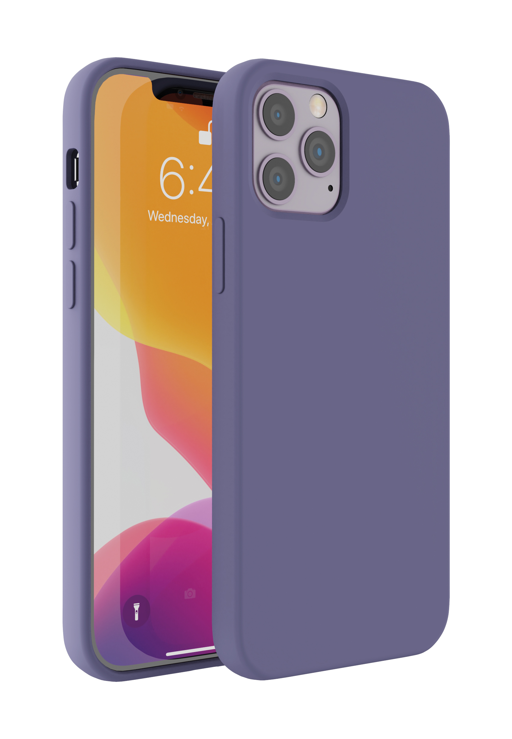 Purple liquid silicone protective case compatible with wireless charging for iPhone 12 Pro Max cell phones