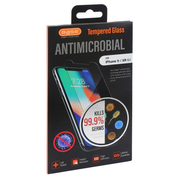 Anti-microbial tempered Glass Screen Protector for iPhone XR / 11 cell phones