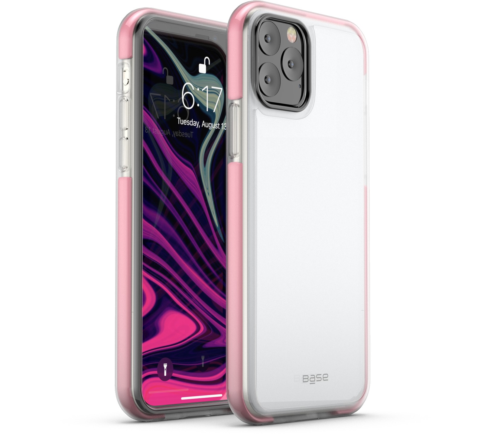 Base  IPhone 11 PRO Max (6.5) -BORDERLINE  Dual Border Impact protection - Pink
