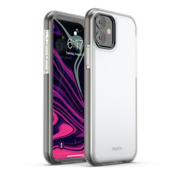 Clear slim case protector with grey edges For iPhone 11 cell phones