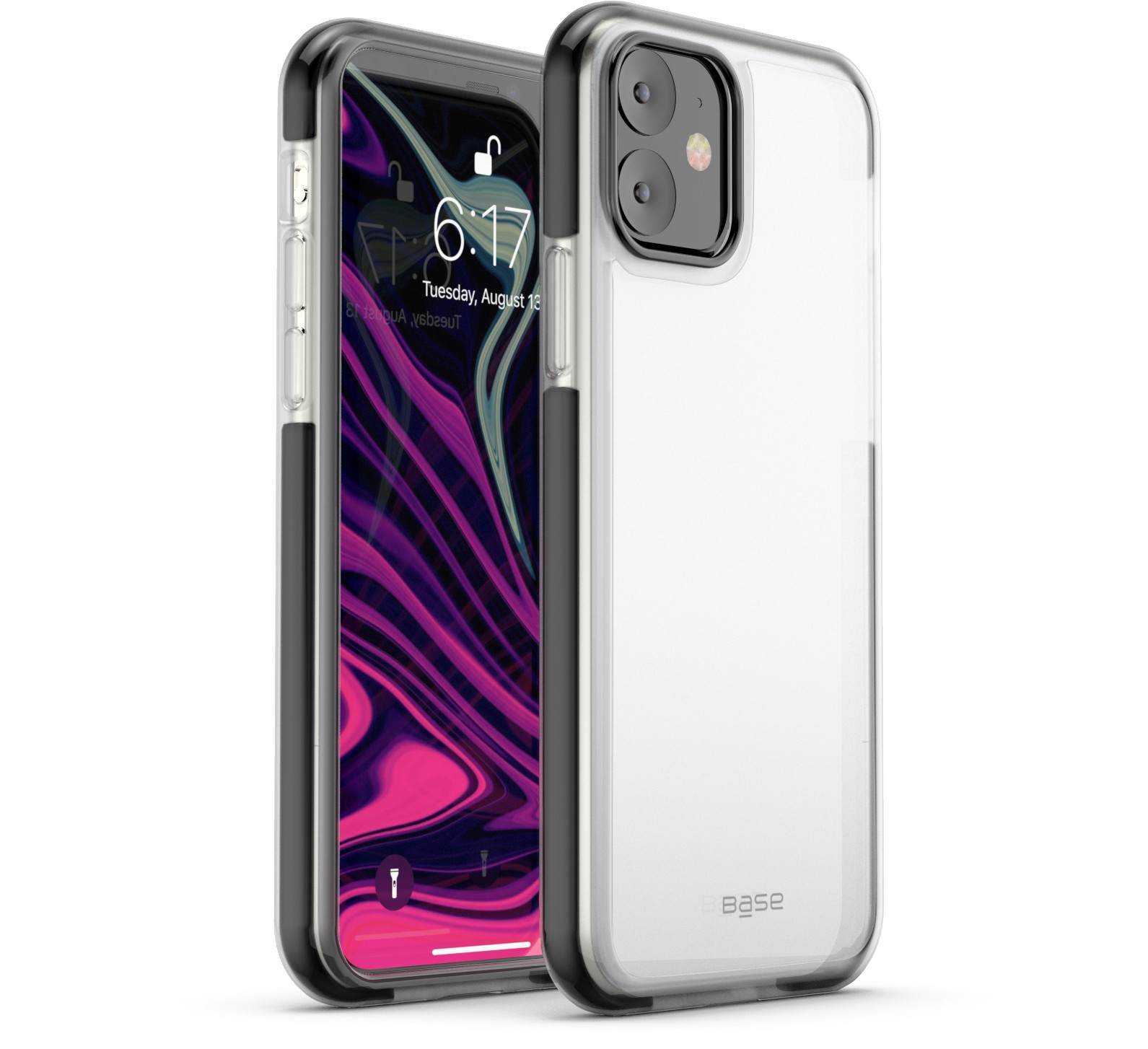 Clear slim case with black edge for iPhone 11 cell phones