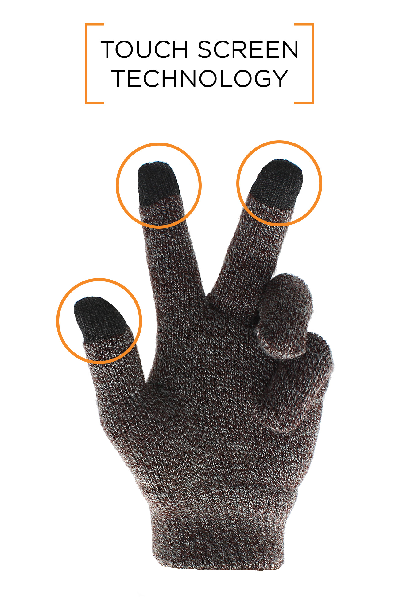 Smart Touch Glove - Brown