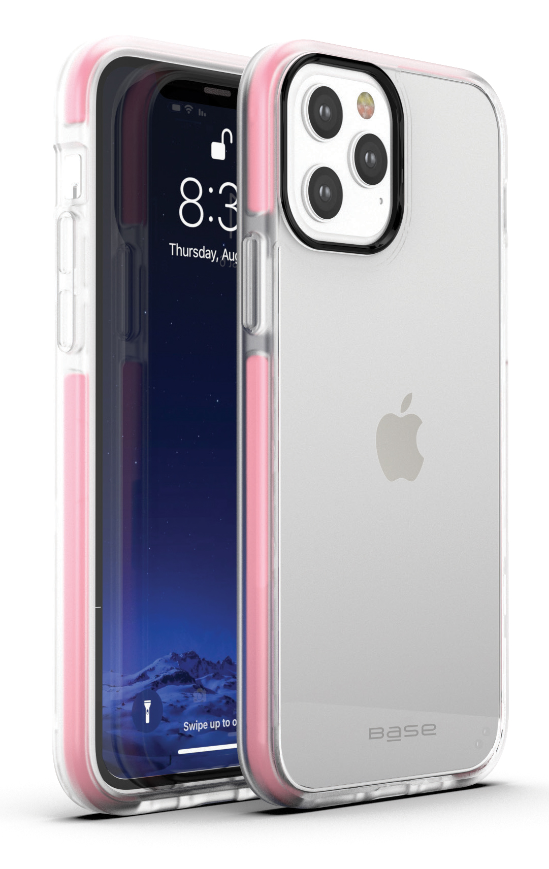 Clear slim case with pink edges for iPhone 12 Pro Max cell phones