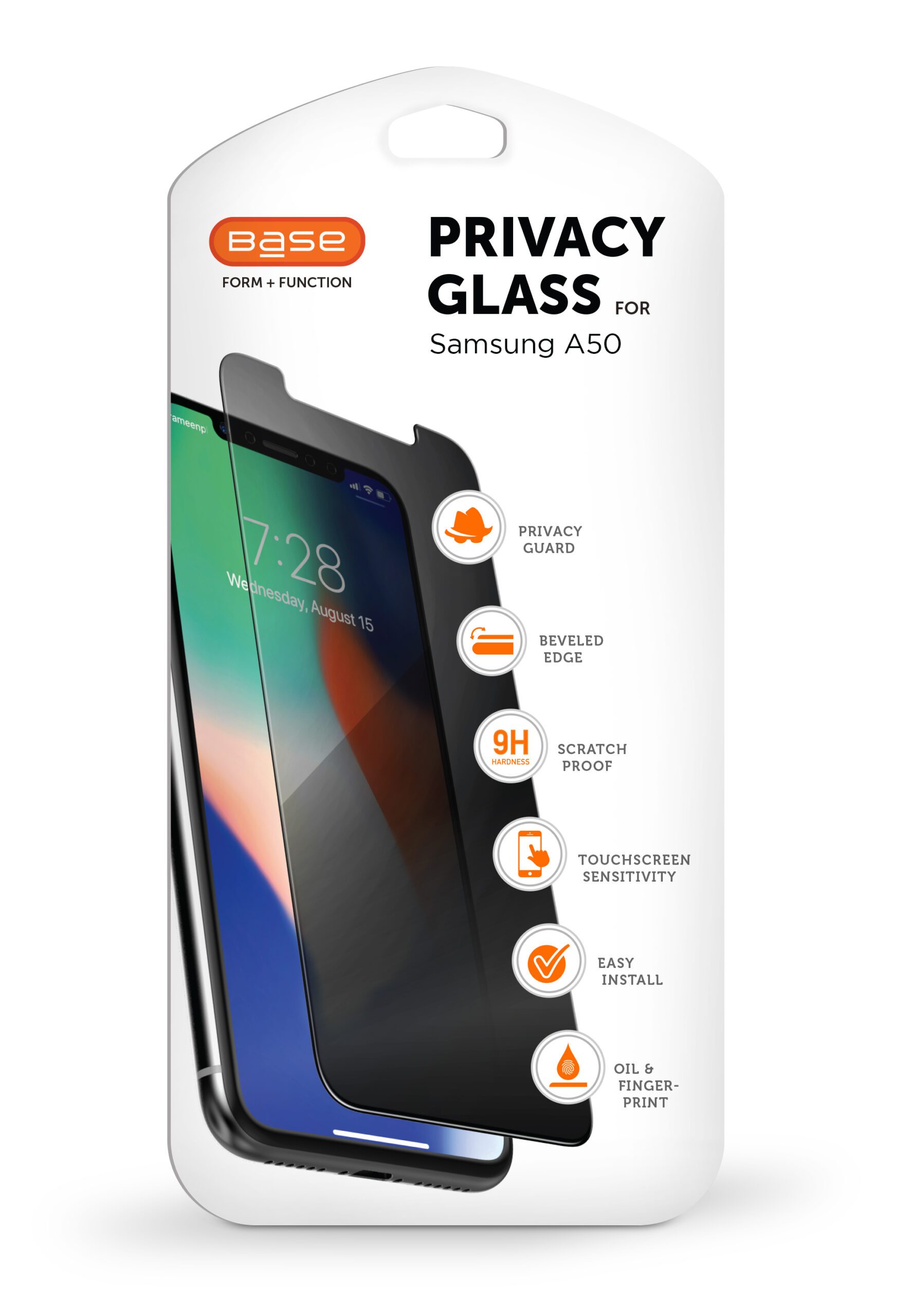 Base Tempered Privacy Glass for Samsung A50