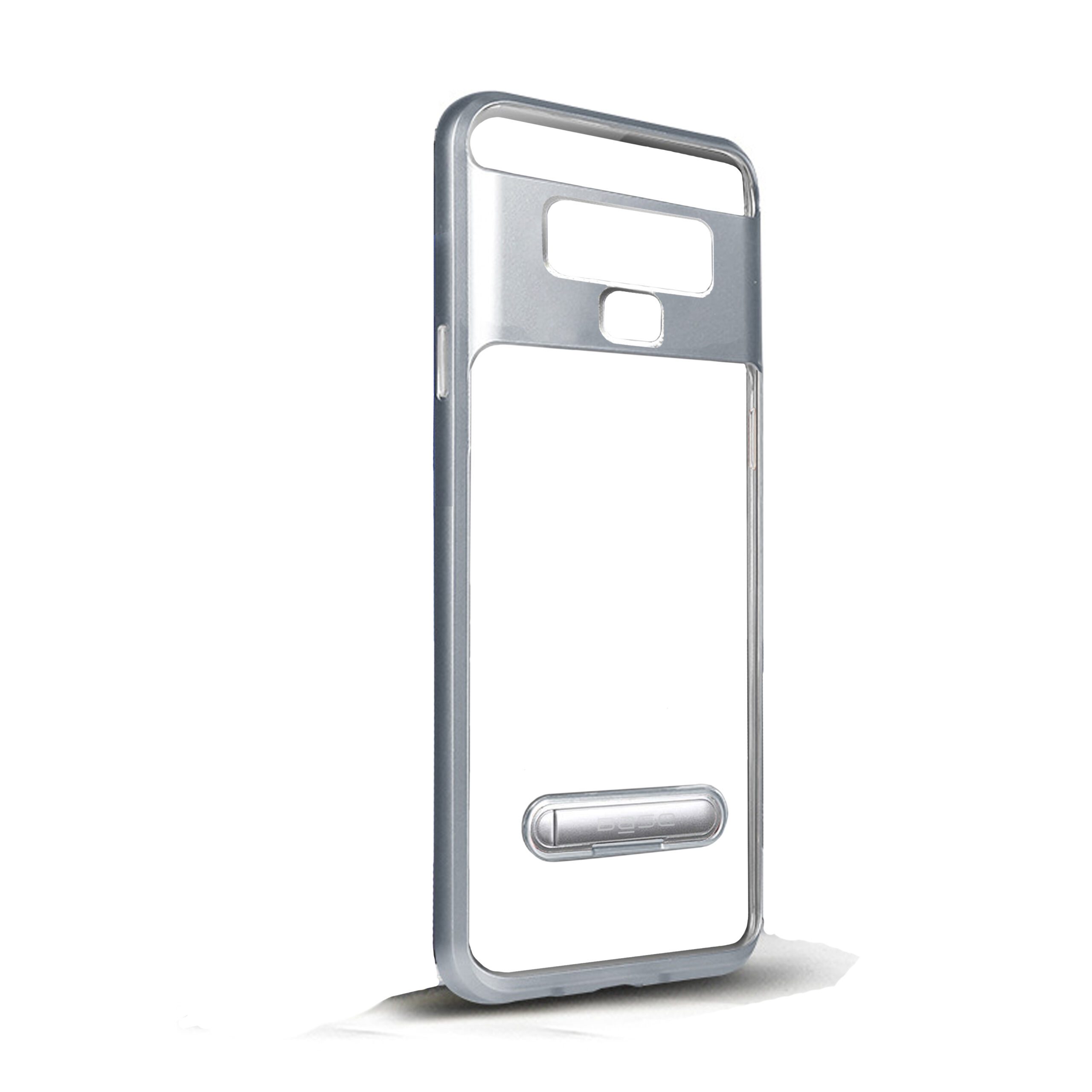 Base DuoHybrid - Reinforced  Protective Case w/ Kickstand for Samsung Note9 - Clear/Silver