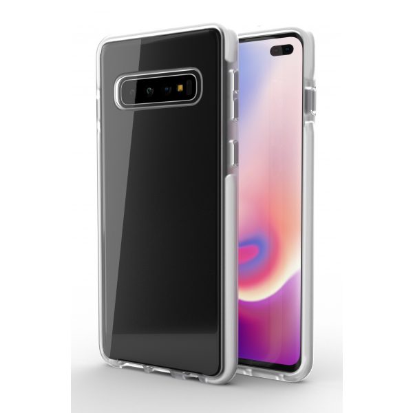 Clear case BorderLine with white edges for Samsung Galaxy S10 cell phone