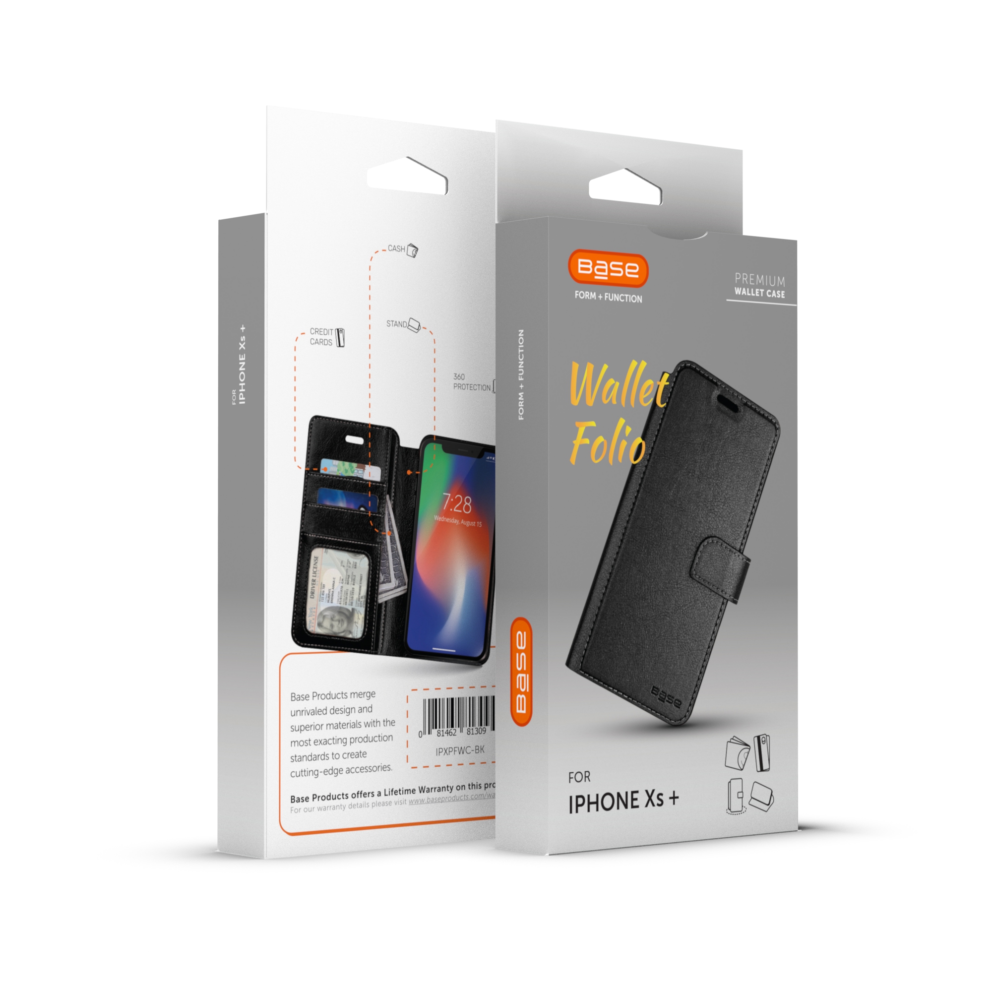 Base FolioExec Wallet Case iPhone X Max - Black