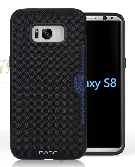 Base DuraFit Stowaway - Dual Layer Protective Credit Card Case for Samsung Galaxy S8 Plus - Black