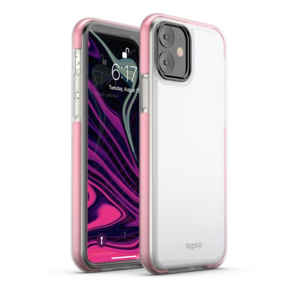 Clear case protector with pink edges For iPhone 11 cell phones