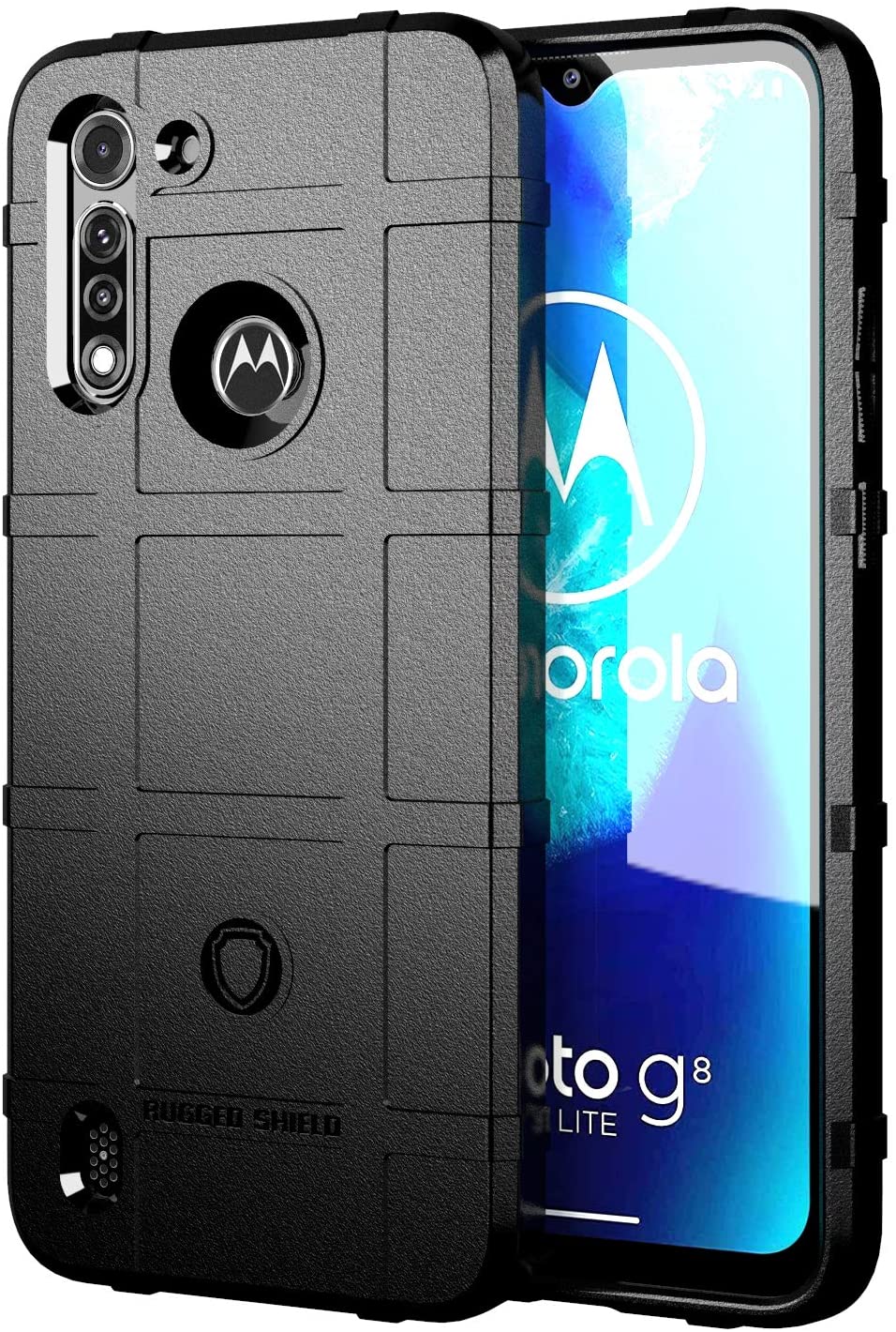 Black case protective with geometric design for Motorola Moto G Power 2020 cell phones