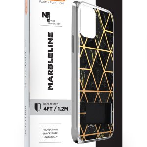 Base iPhone 12 / iPhone 12 Pro (6.1) - Marble Luxury Shockproof Cover Case - Black