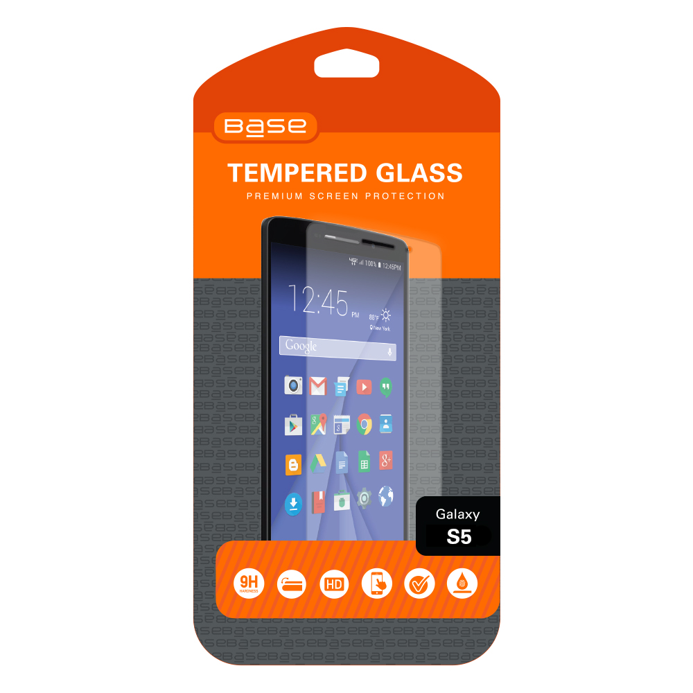 Base Premium Tempered Glass Screen Protector For Galaxy S5
