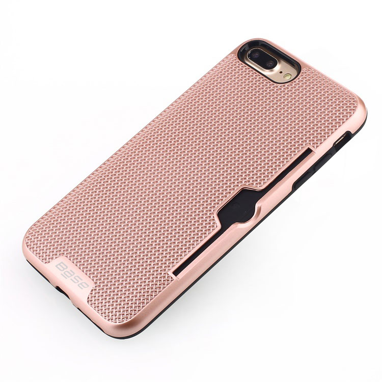 Base DuraFit Stowaway - Dual Layer Protective Credit Card Case for iPhone 7/8 Plus - Rose Gold