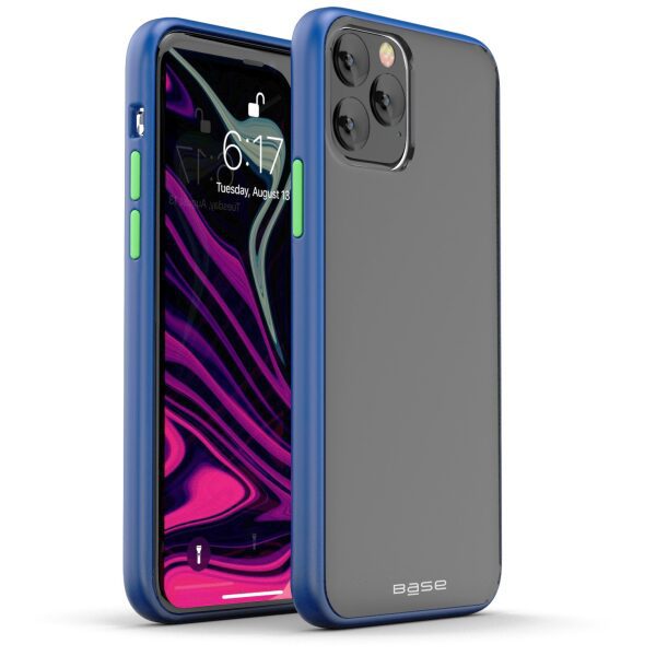 Base  IPhone 11 PRO Max (6.5) -DuoHybrid Reinforced  Protective Case - Clear/Blue