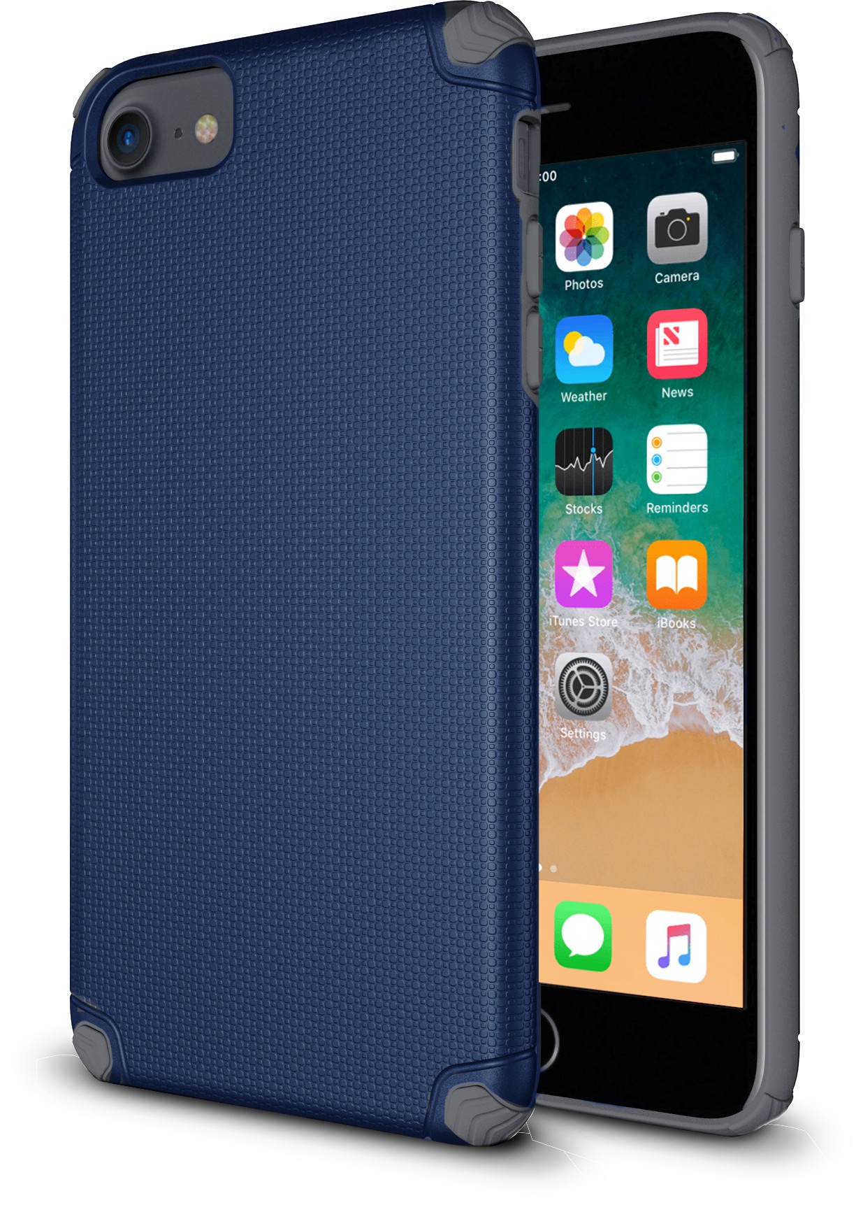 Base ProTech - Rugged Armor Protective Case for iPhone SE - 6/7/8 - Blue