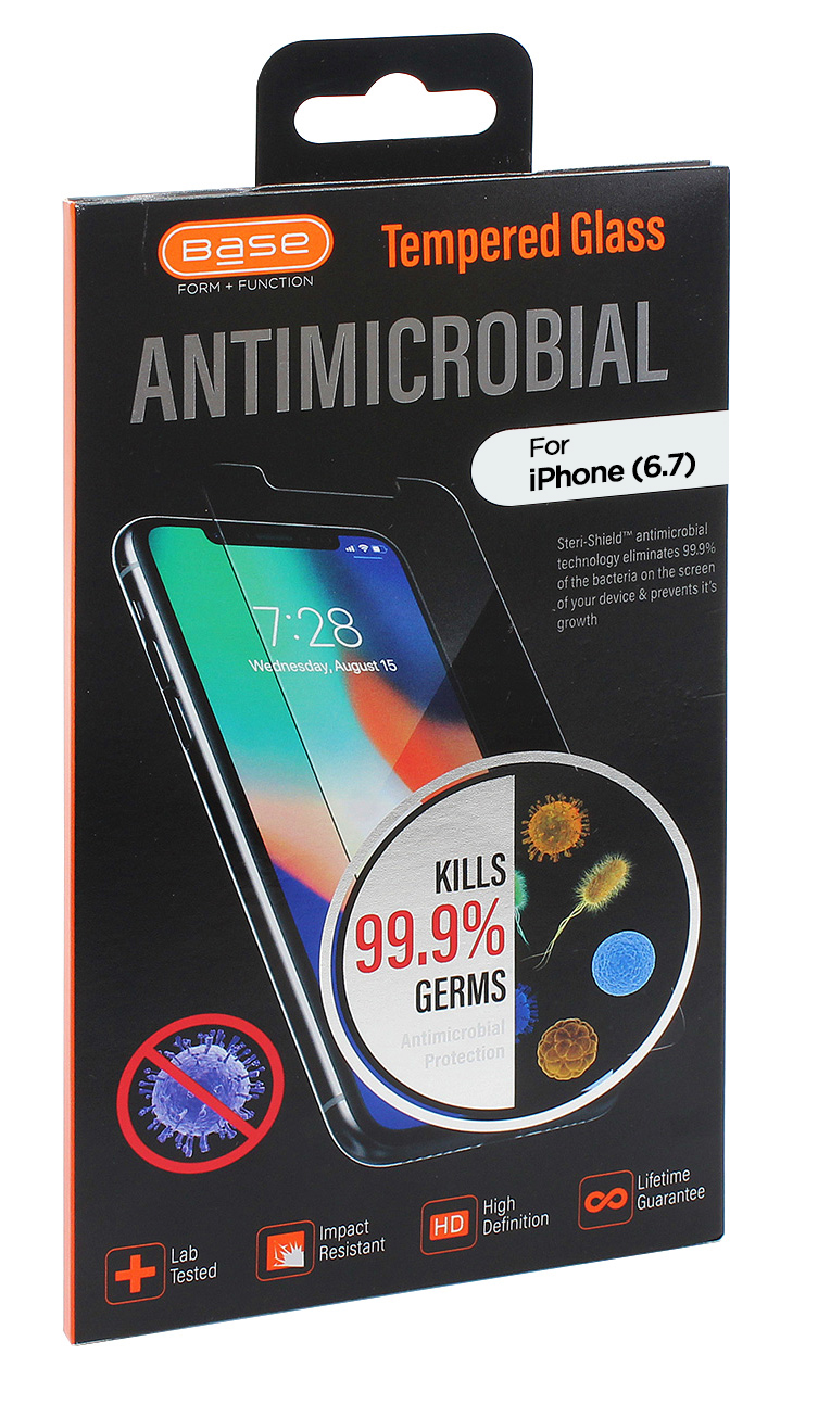 anti microbial tempered glass screen protector for iPhone 12 Pro Max cell phones