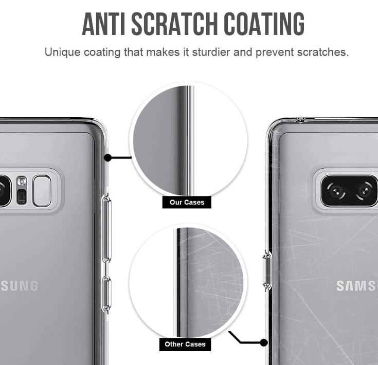 Base Crystal Shield - Reinforced Bumper Protective Case for Samsung Galaxy Note 8 - Clear