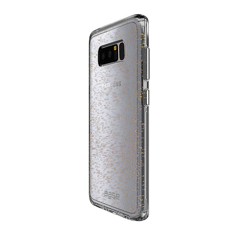 Base Crystal Shield - Reinforced Bumper Protective Case for Samsung Galaxy Note 8 - Gold Glitter