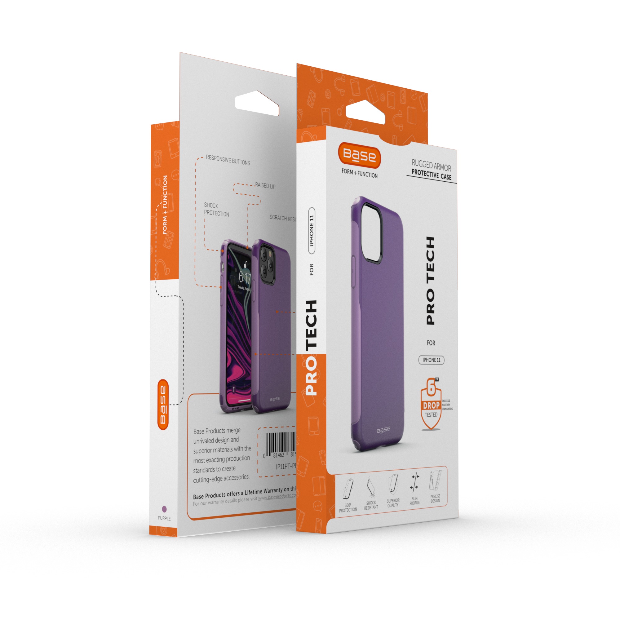 Base  iPhone 11 PRO (5.8) -ProTech - Rugged Armor Protective Case - Purple