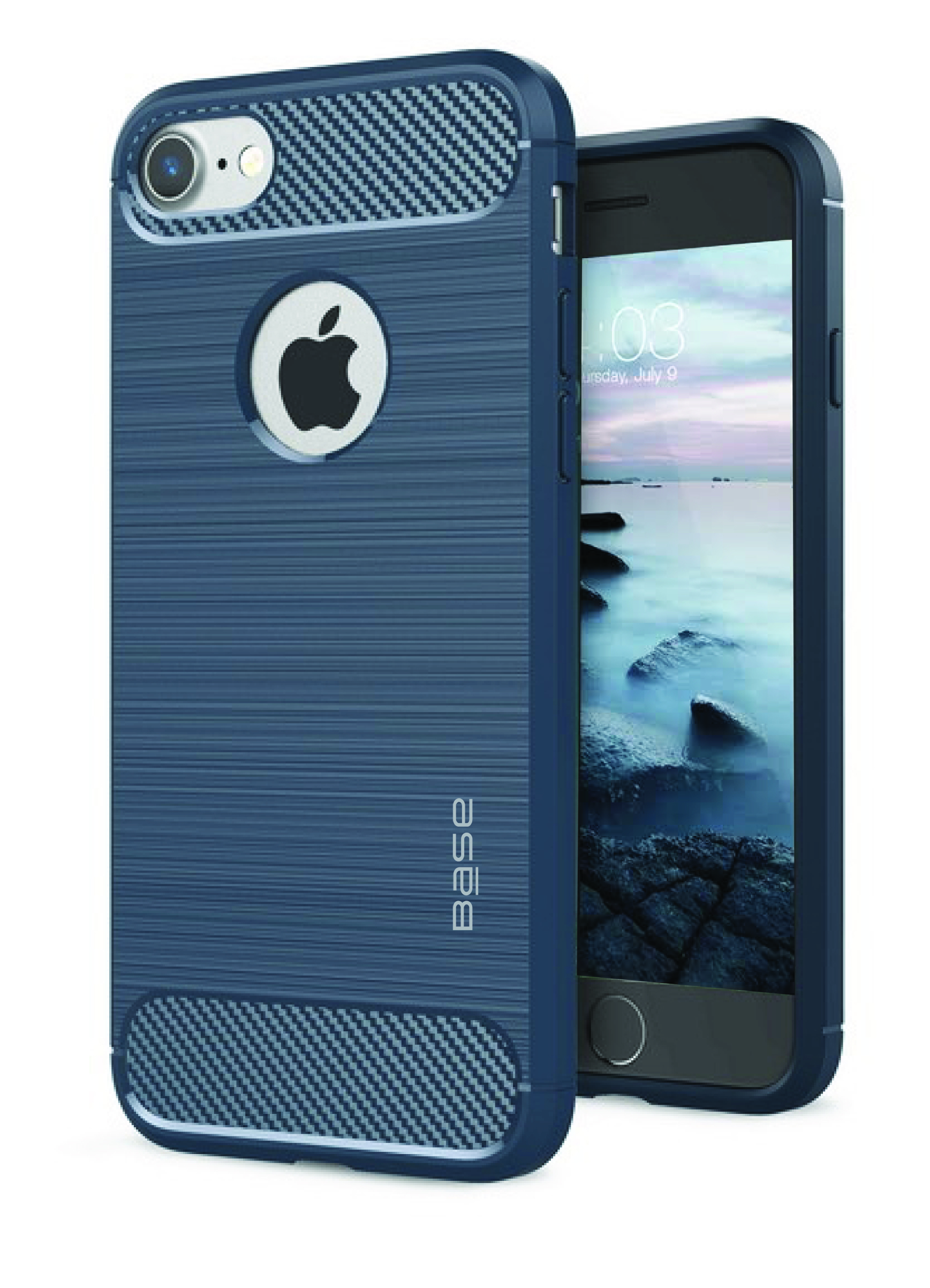 Base ProSlim - Sleek Brushed Protective Case for iPhone- SE - 7/8 - Navy Blue