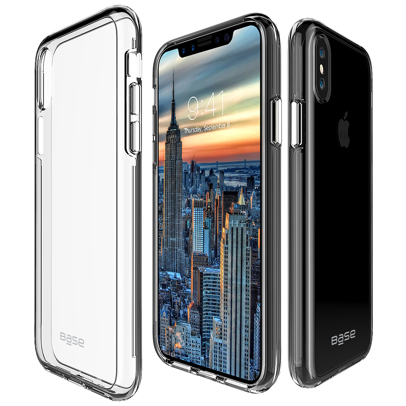 Base Crystal Shield - Reinforced Bumper Protective Case for iPhone X - Clear