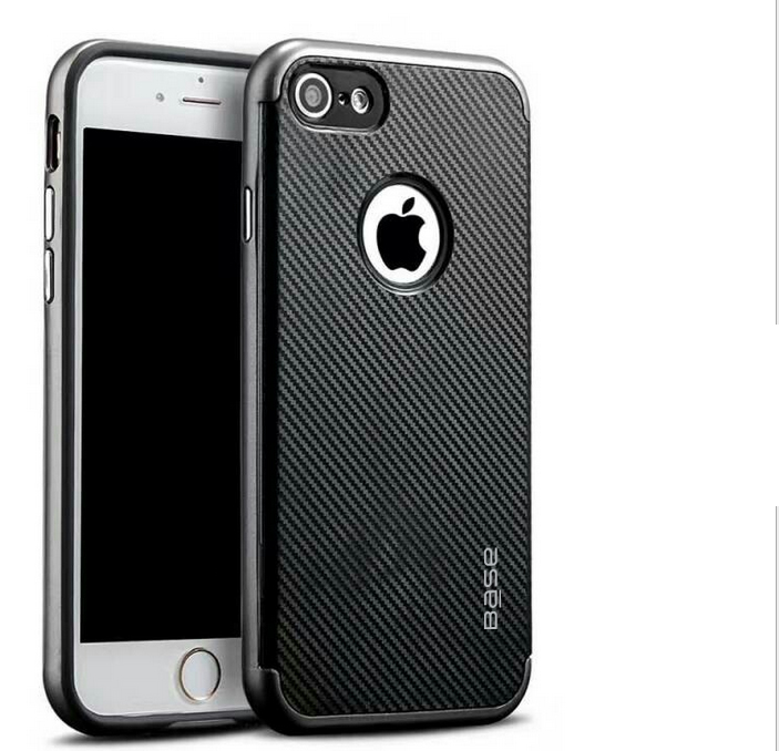 Base DuraSlim Fiber - Protective Case with Reinforced Bumper for iPhone - SE2 & SE3 - 7/8 - Space Grey