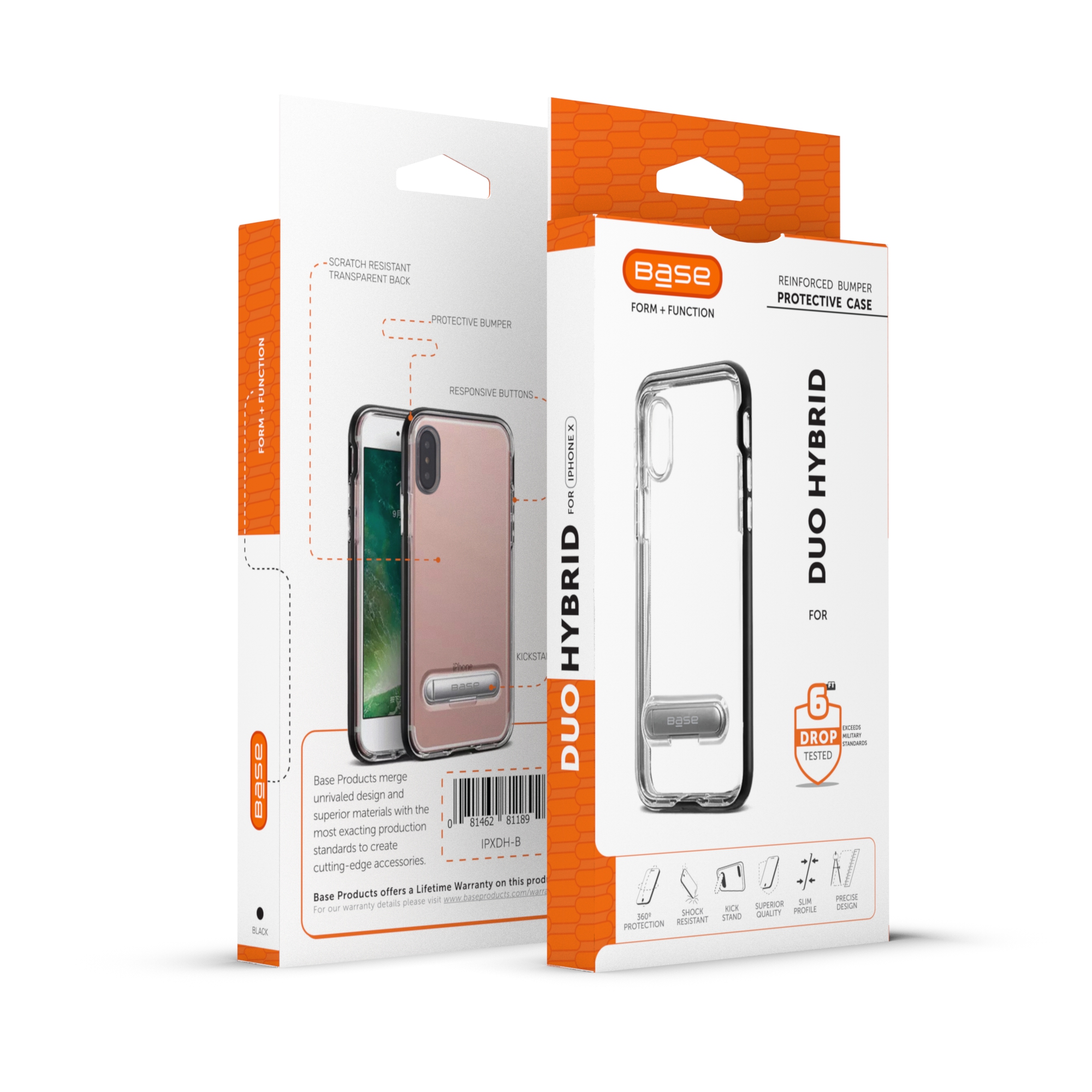 Base DuoHybrid Protective Case w/ Kickstand for iPhone X