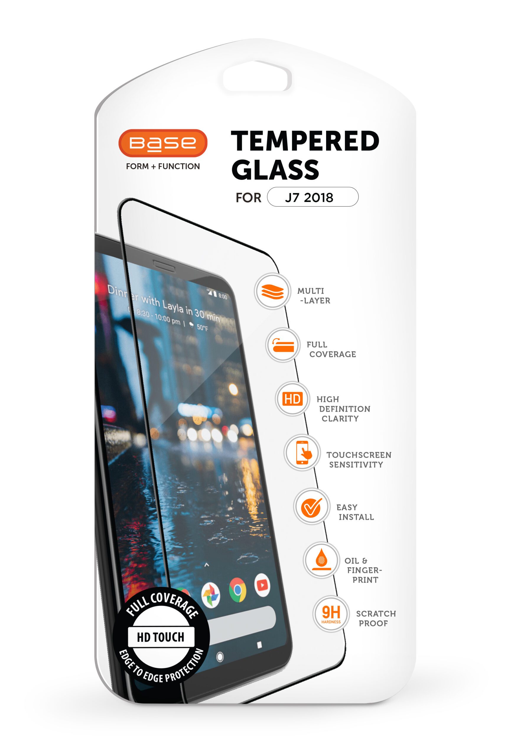 Base Premium Tempered Glass Screen Protector for Samsung Galaxy J7 - 2018