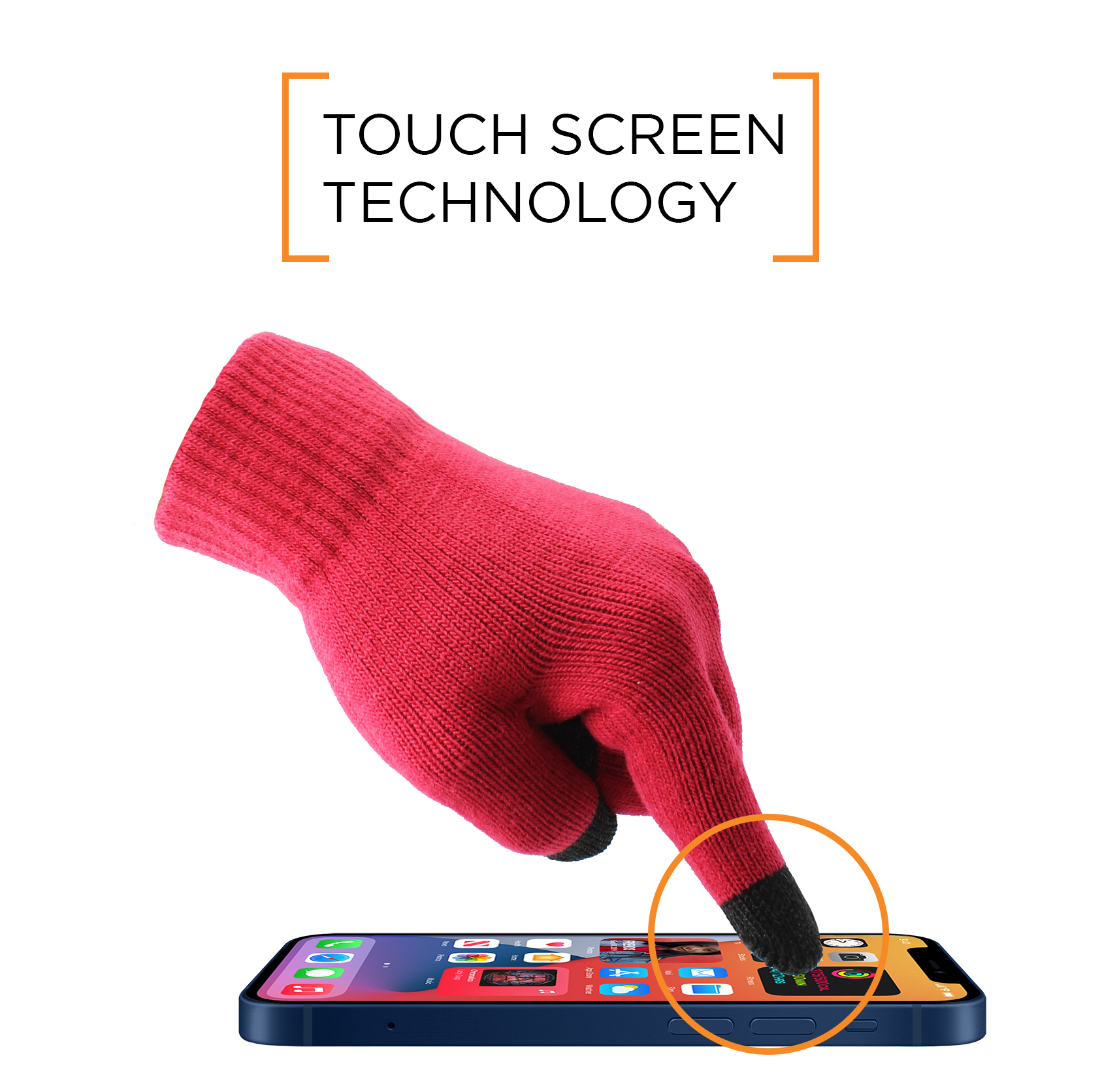 Base Smart Touch Glove - Red