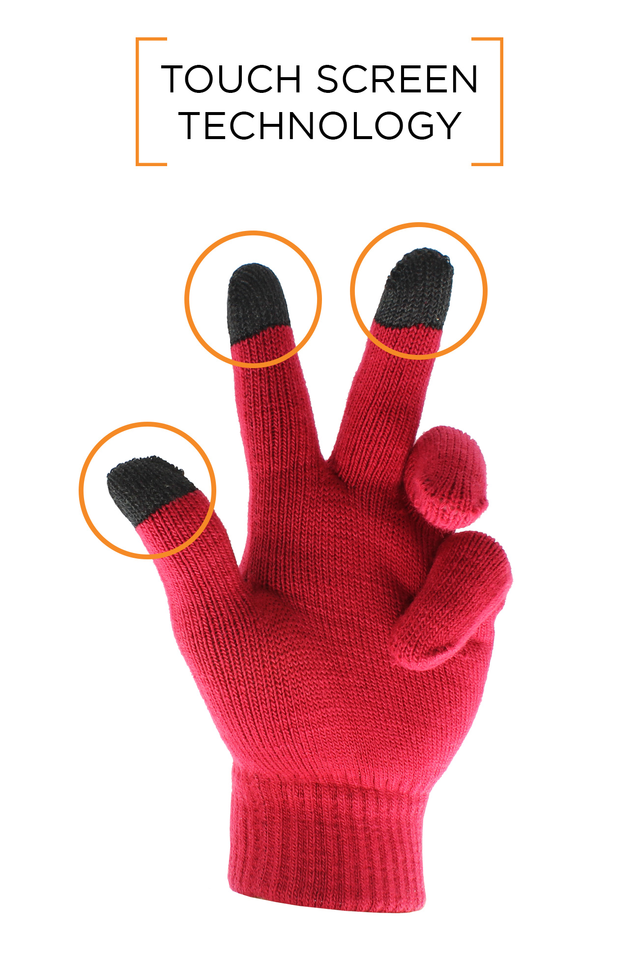 Base Smart Touch Glove - Red