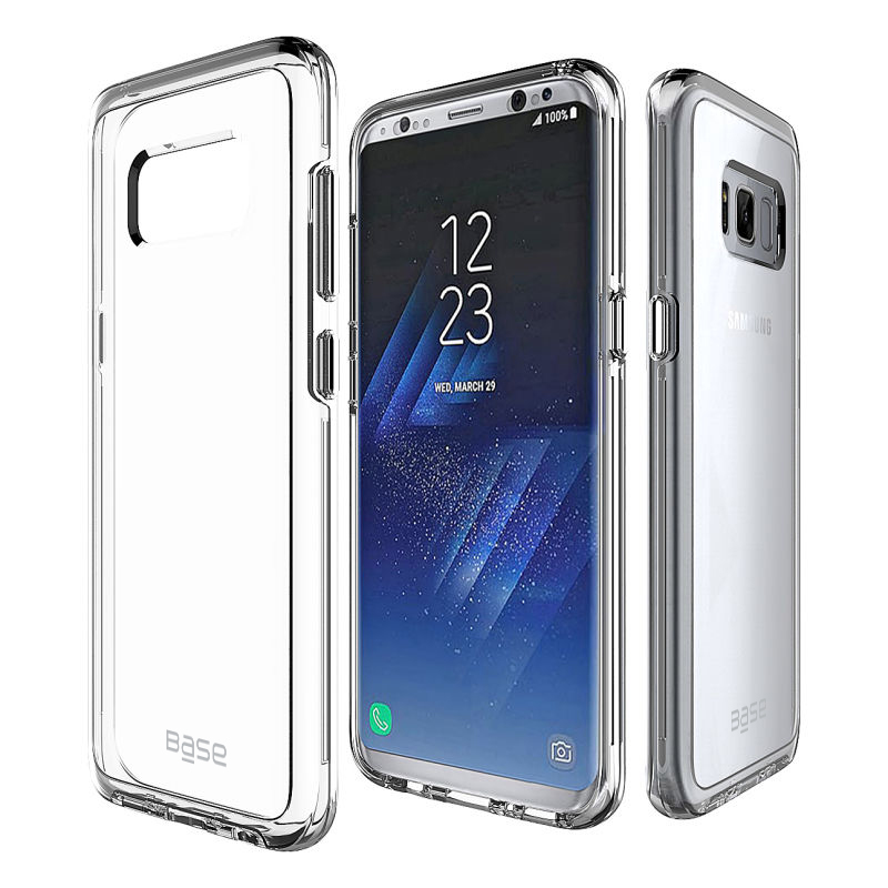 Base Crystal Shield - Reinforced Bumper Protective Case for Samsung S8 - Clear