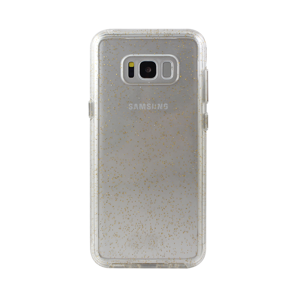 Base Crystal Shield - Reinforced Bumper Protective Case for Samsung S8 - Gold Glitter