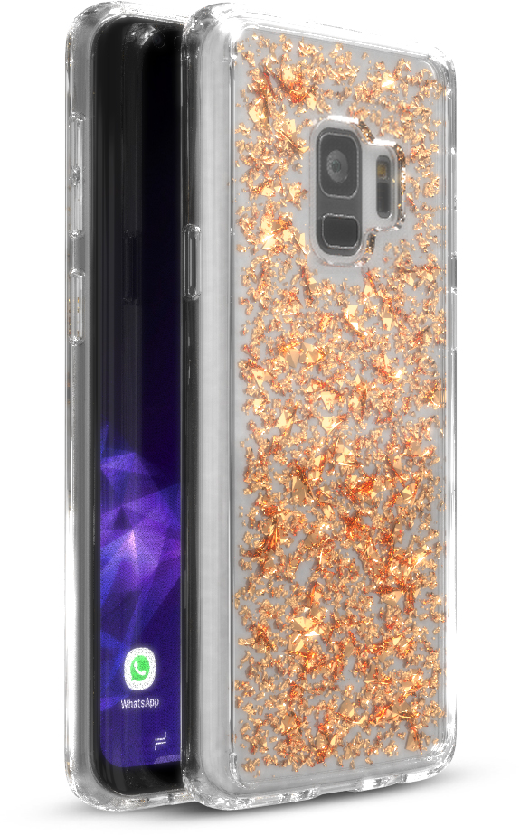 Base CharismaGlimmer - Glimmering Protective Case for Samsung Galaxy S9 - Rose