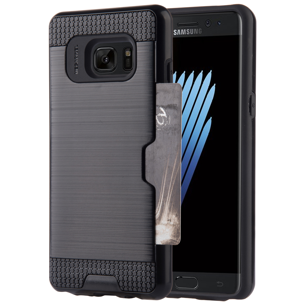 Base Samsung Galaxy Note 7 Hybrid Case with CC Stow - Black