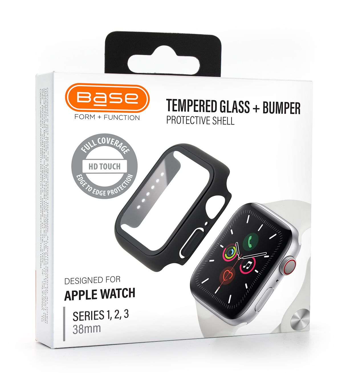 Base Bumper Tempered Glass for Apple Watch Series 1,2,3 Small (38mm)