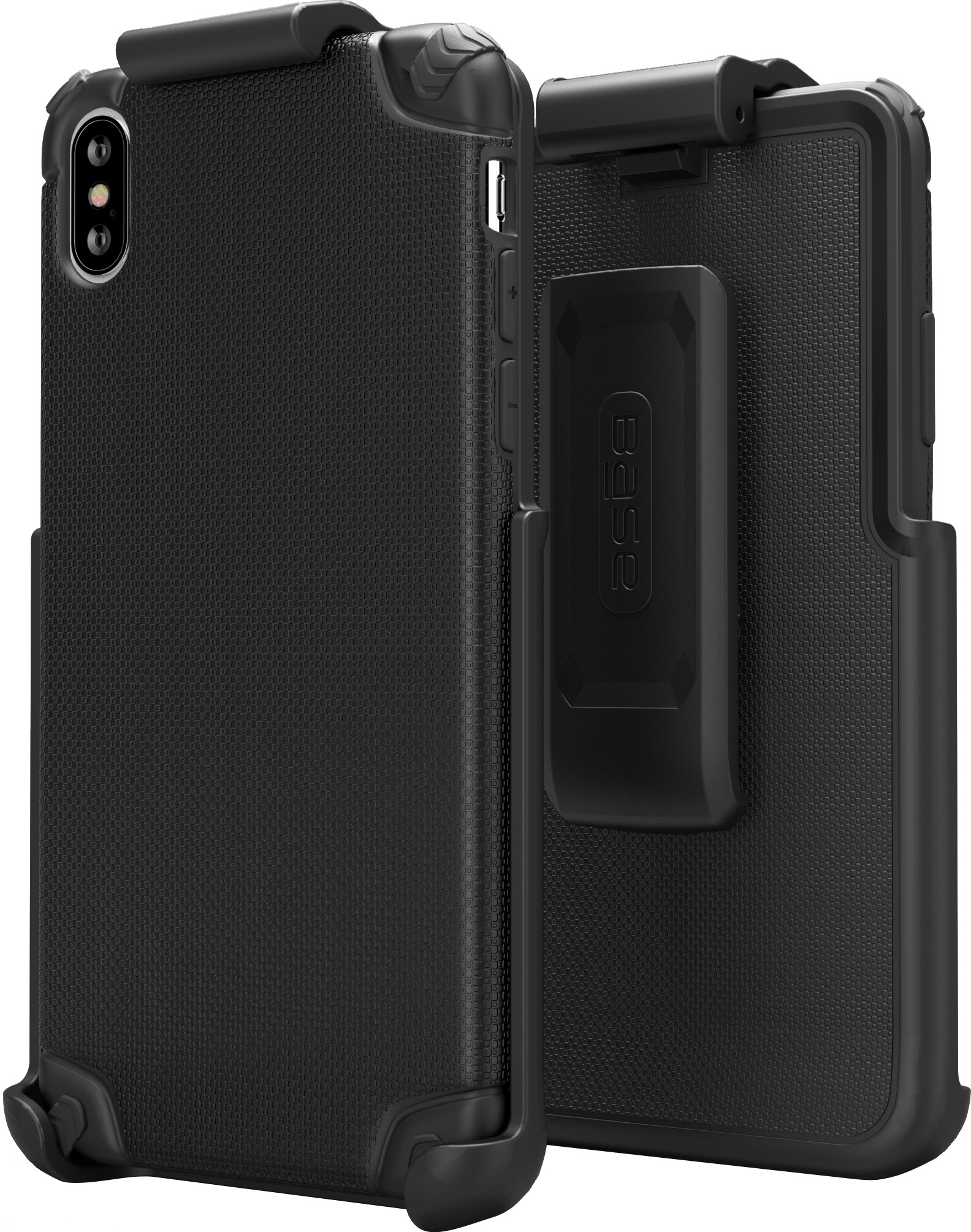 BASE Rugged Armor PRO TECH Protective Case With Holster for iPhone XS Max - Black