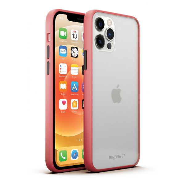 Clear protective case with coral edges for iPhone 12 Pro Max cell phones